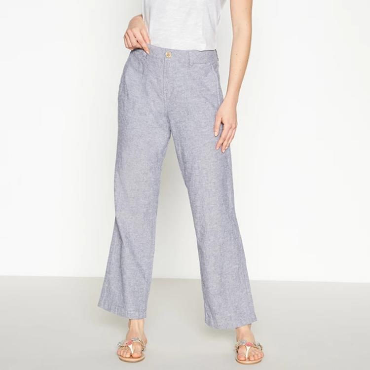 بنطلون كتان رمادي فاتح (2) Women Light Grey Linen Pants (2)